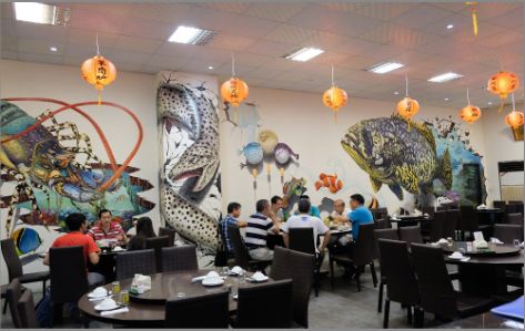 平利海鲜餐厅墙体彩绘